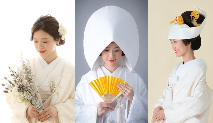 和装前撮りのためのヘアスタイル解説☆角隠し・綿帽子とは