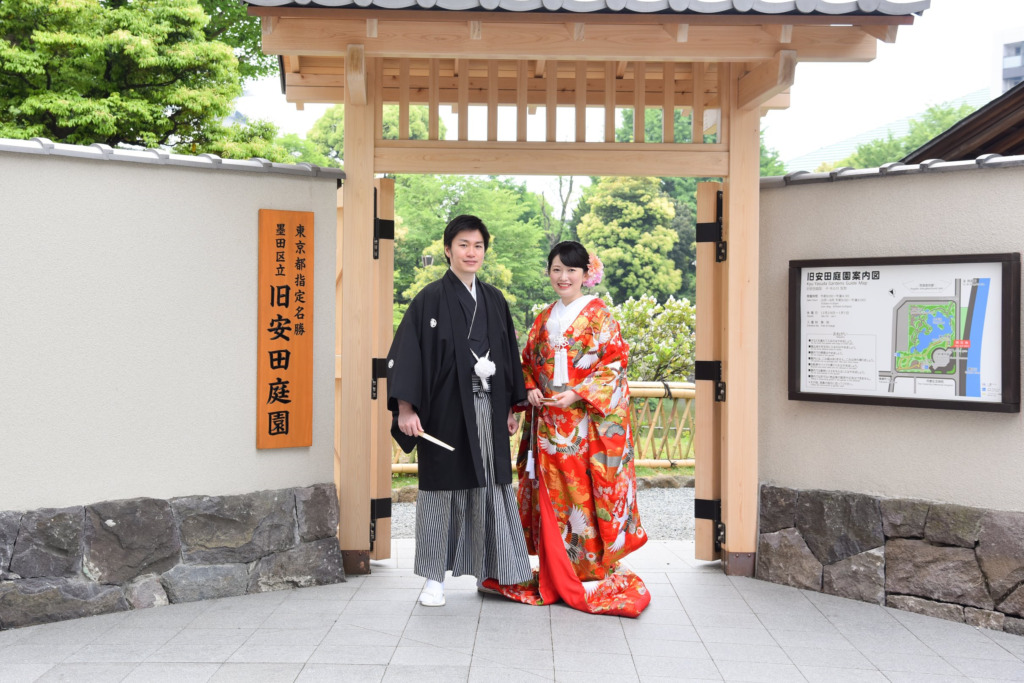 和装前撮りの人気ロケーション 旧安田庭園 編 和装で挙げる結婚式 前撮り撮影の華雅苑